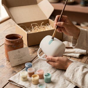Kit de Pintar Cerámica en Casa – Piezas, Engobes y Horneado Incluido