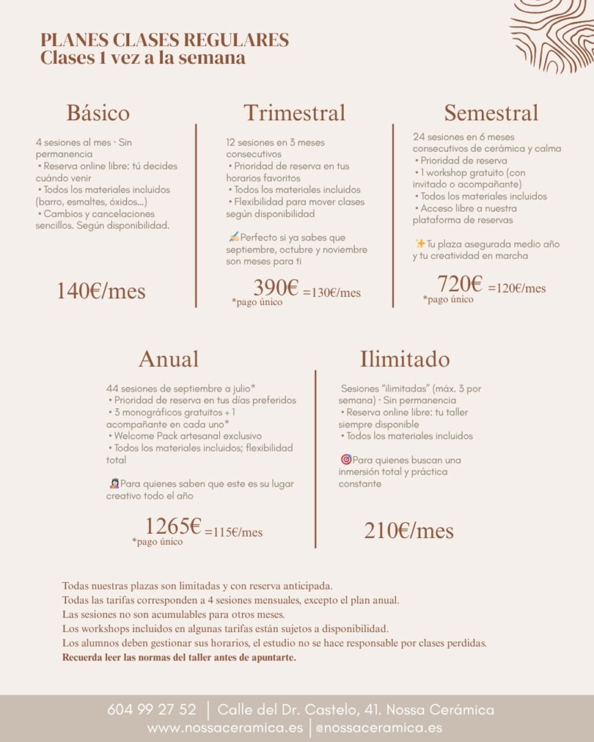 Clases regulares de cerámica en Madrid — Nossa Cerámica